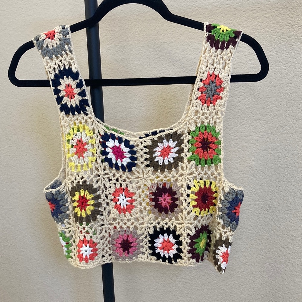 Multicolor Crochet Women Top
